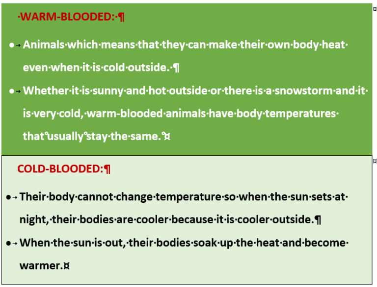 COLD BLOODED/WARM BLOODED ANIMALS - Fun with science