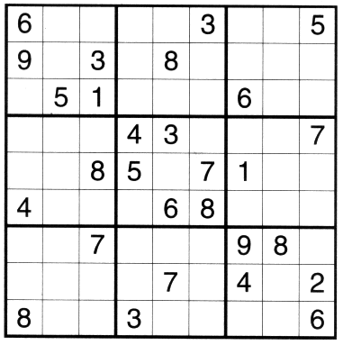 Sudoku 1 (fácil) ▻ para contar hasta 9-replace with Spanish #s