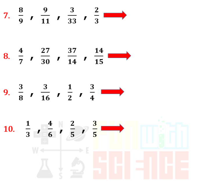 Descending Order Of Fractions - Fun With Science